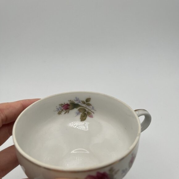 Norcrest Fine China Japan Floral Rose Tea Cup & Scallop Saucer Set Vintage Boho - Picture 10 of 11